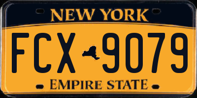 NY license plate FCX9079
