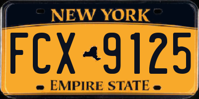 NY license plate FCX9125