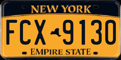 NY license plate FCX9130