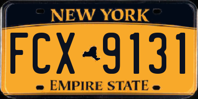 NY license plate FCX9131