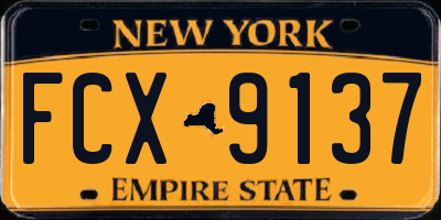 NY license plate FCX9137
