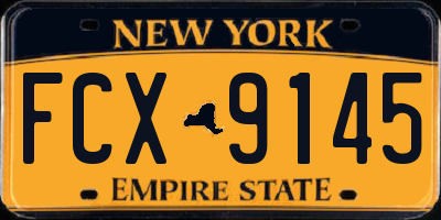 NY license plate FCX9145