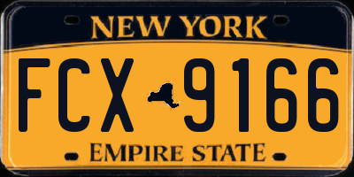 NY license plate FCX9166