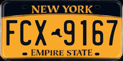 NY license plate FCX9167