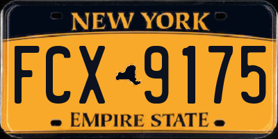 NY license plate FCX9175