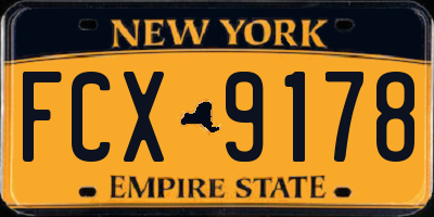 NY license plate FCX9178