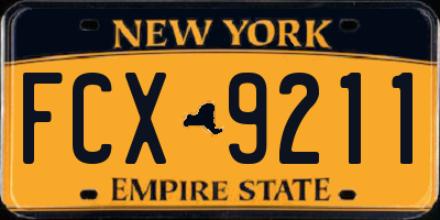NY license plate FCX9211