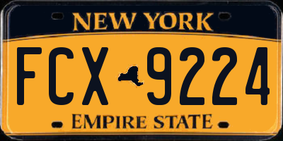 NY license plate FCX9224