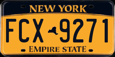 NY license plate FCX9271