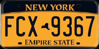 NY license plate FCX9367