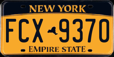 NY license plate FCX9370