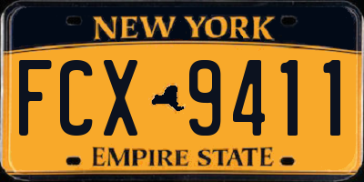 NY license plate FCX9411