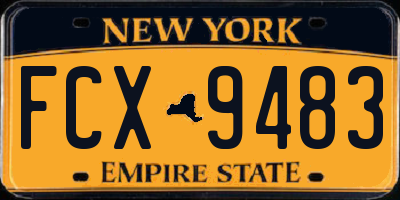 NY license plate FCX9483