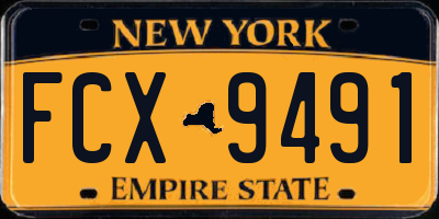NY license plate FCX9491