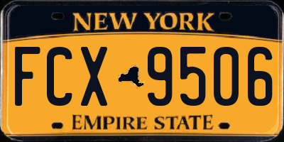 NY license plate FCX9506