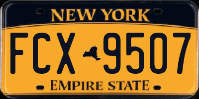 NY license plate FCX9507