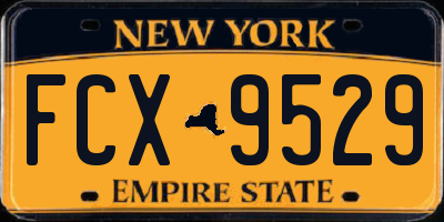 NY license plate FCX9529