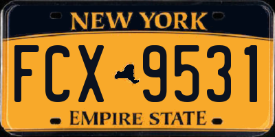 NY license plate FCX9531
