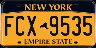 NY license plate FCX9535