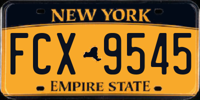 NY license plate FCX9545