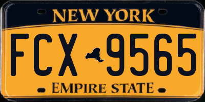 NY license plate FCX9565