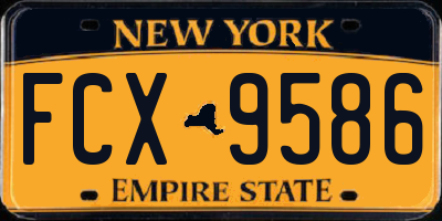 NY license plate FCX9586