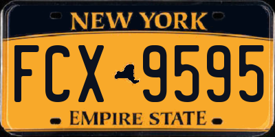 NY license plate FCX9595