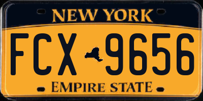 NY license plate FCX9656