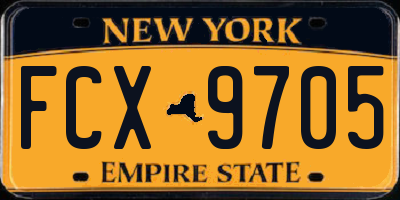 NY license plate FCX9705