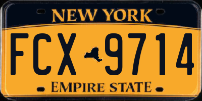 NY license plate FCX9714