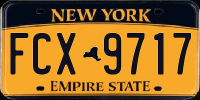 NY license plate FCX9717