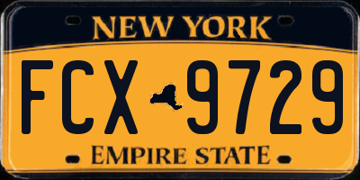 NY license plate FCX9729