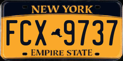 NY license plate FCX9737