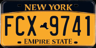 NY license plate FCX9741