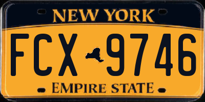 NY license plate FCX9746