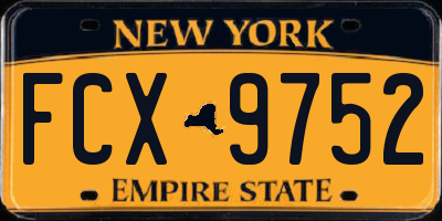 NY license plate FCX9752