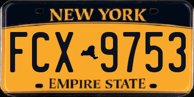 NY license plate FCX9753