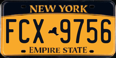 NY license plate FCX9756