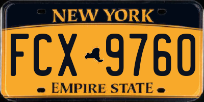 NY license plate FCX9760