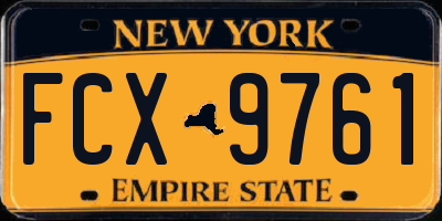 NY license plate FCX9761