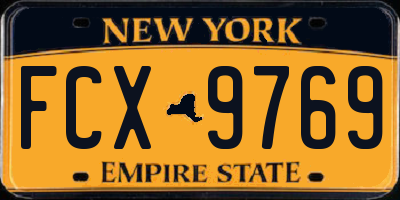 NY license plate FCX9769