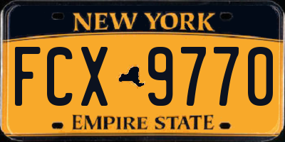 NY license plate FCX9770