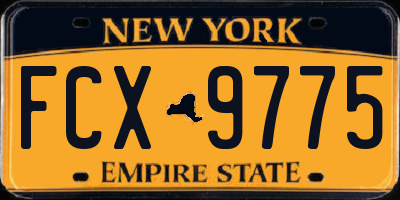 NY license plate FCX9775