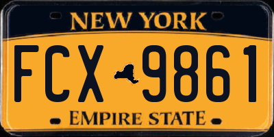 NY license plate FCX9861