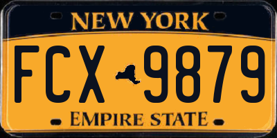 NY license plate FCX9879