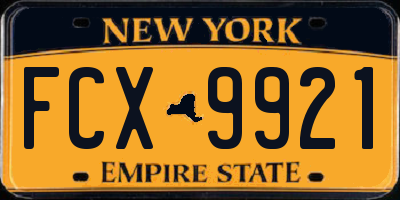NY license plate FCX9921