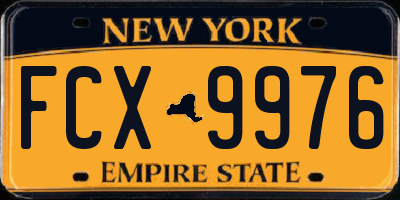 NY license plate FCX9976