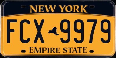NY license plate FCX9979