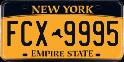 NY license plate FCX9995