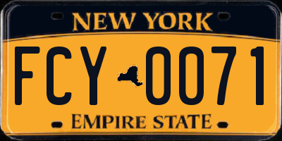 NY license plate FCY0071